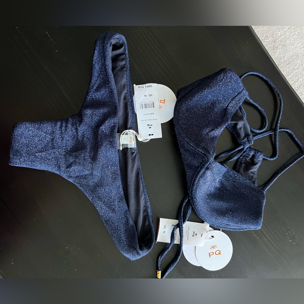 PQ Navy Glitter Bikini Set BNWT